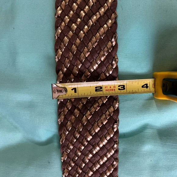 Vintage Elegant Metallic Brown Braided Women's Belt - Picture 7 of 10